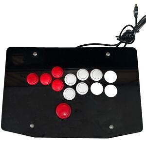 All Button Arcade Controller USB Gamepad Red & White Buttons
